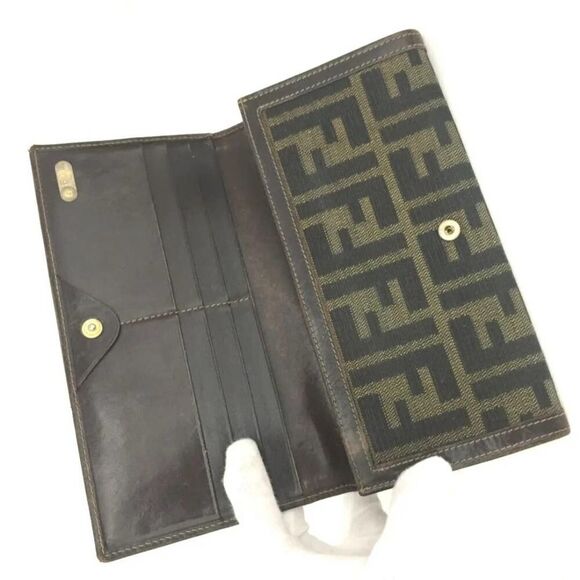 FENDI Zucca  Canvas Leather Bifold Long Wallet/1J2133 - Picture 5 of 8